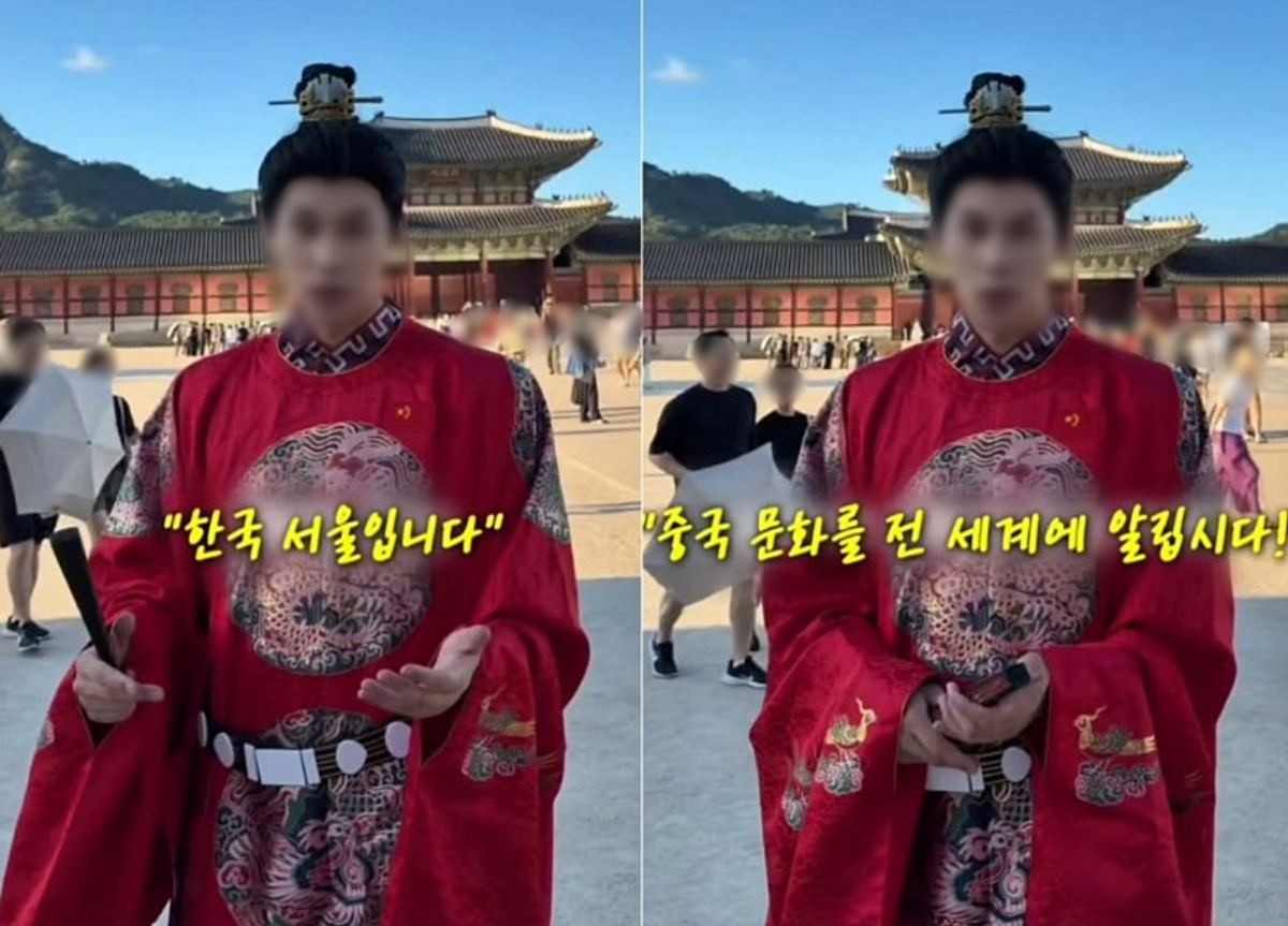 경복궁에서 '한푸' 입고 중국 문화를 홍보한 中 인플루언서. / 서경덕 교수 인스타그램