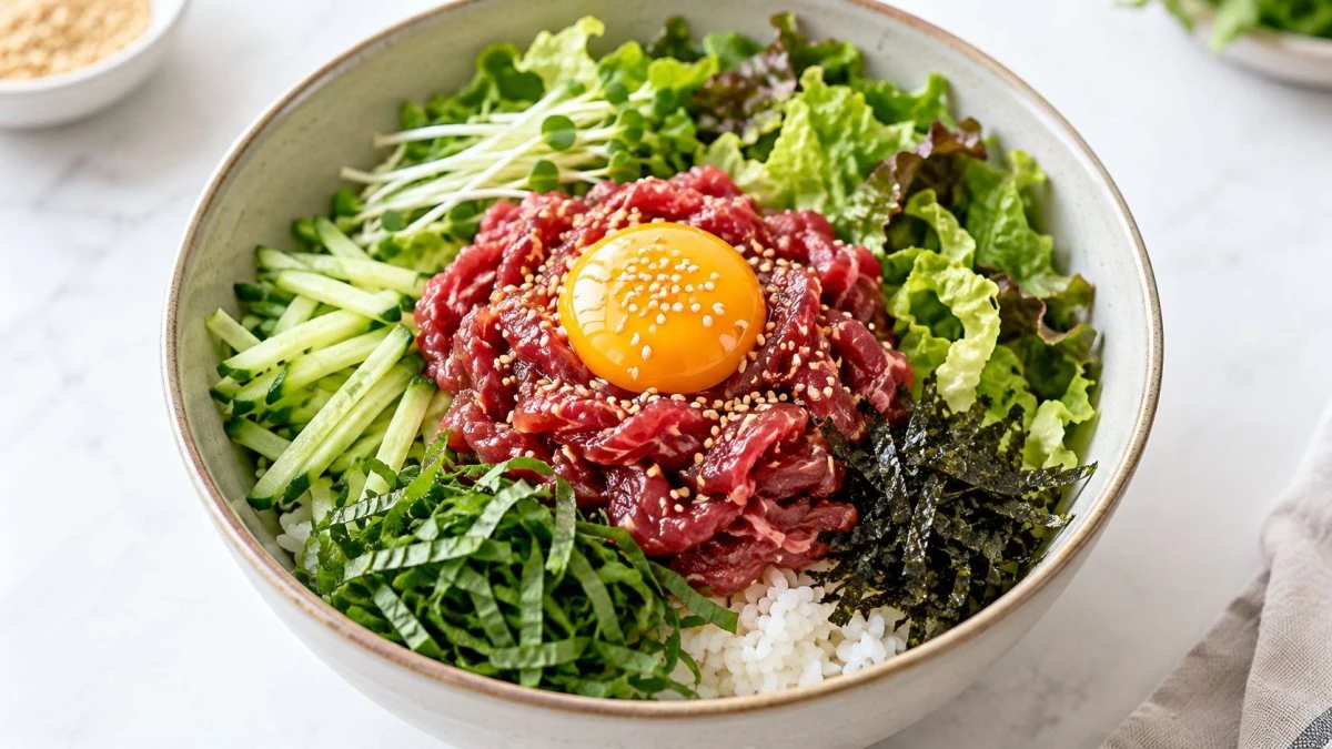 육회비빔밥. / 기사 이해를 돕기 위해 AI로 제작한 자료 이미지로, 실제 모습과 다소 차이가 있을 수 있습니다.