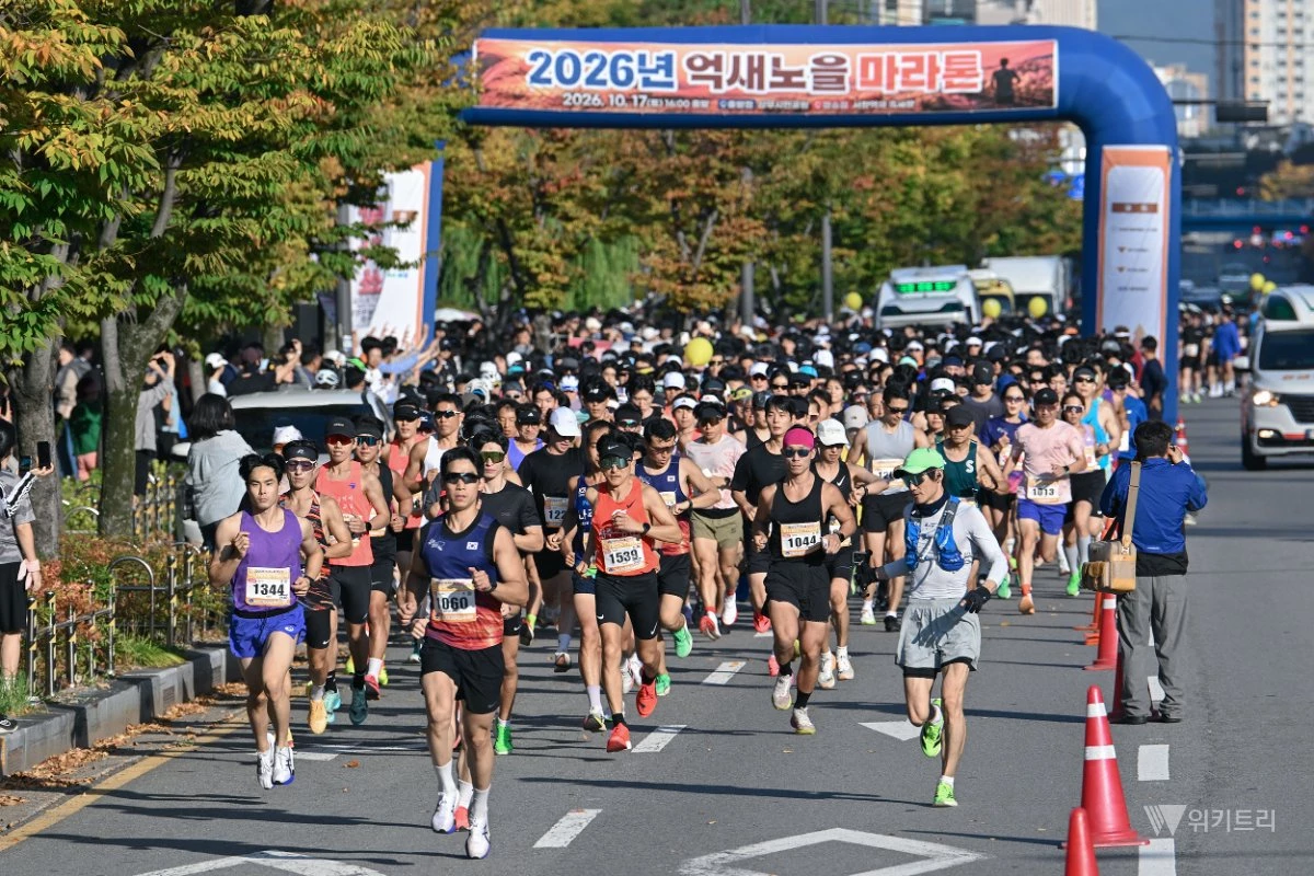 전남광주통합특별시 서구(구청장 김이강)는 17일 제11회 광주서창억새축제의 일환으로 은빛 억새와 붉게 물든 노을이 어우러진 가을 풍경 속에서 달리는 ‘억새노을마라톤’을 개최했다. ‘억새노을마라톤’은 10km와 5km 두 종목 참가자들이 상무시민공원에서 출발해 서창억새축제장까지 달리는 코스이며 완주 후에는 무알콜 맥주와 DJ공연 등 ‘맥크닉’까지 이어졌다. 전남광주통합특별시 서구