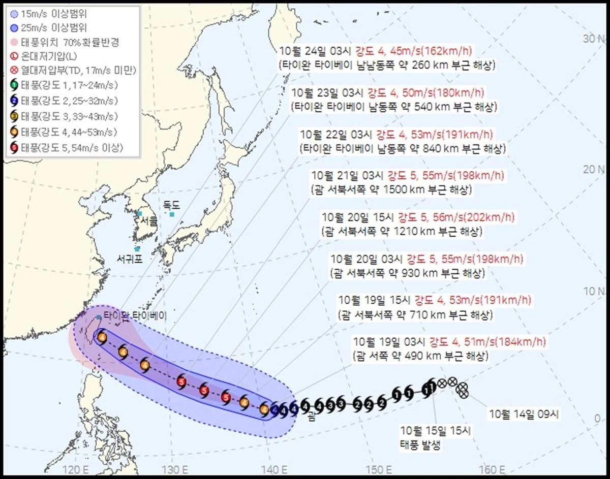 제 30호 태풍 참피(CHAMPI) 2026년 10월 19일 04시 00분 발표 / 기상청