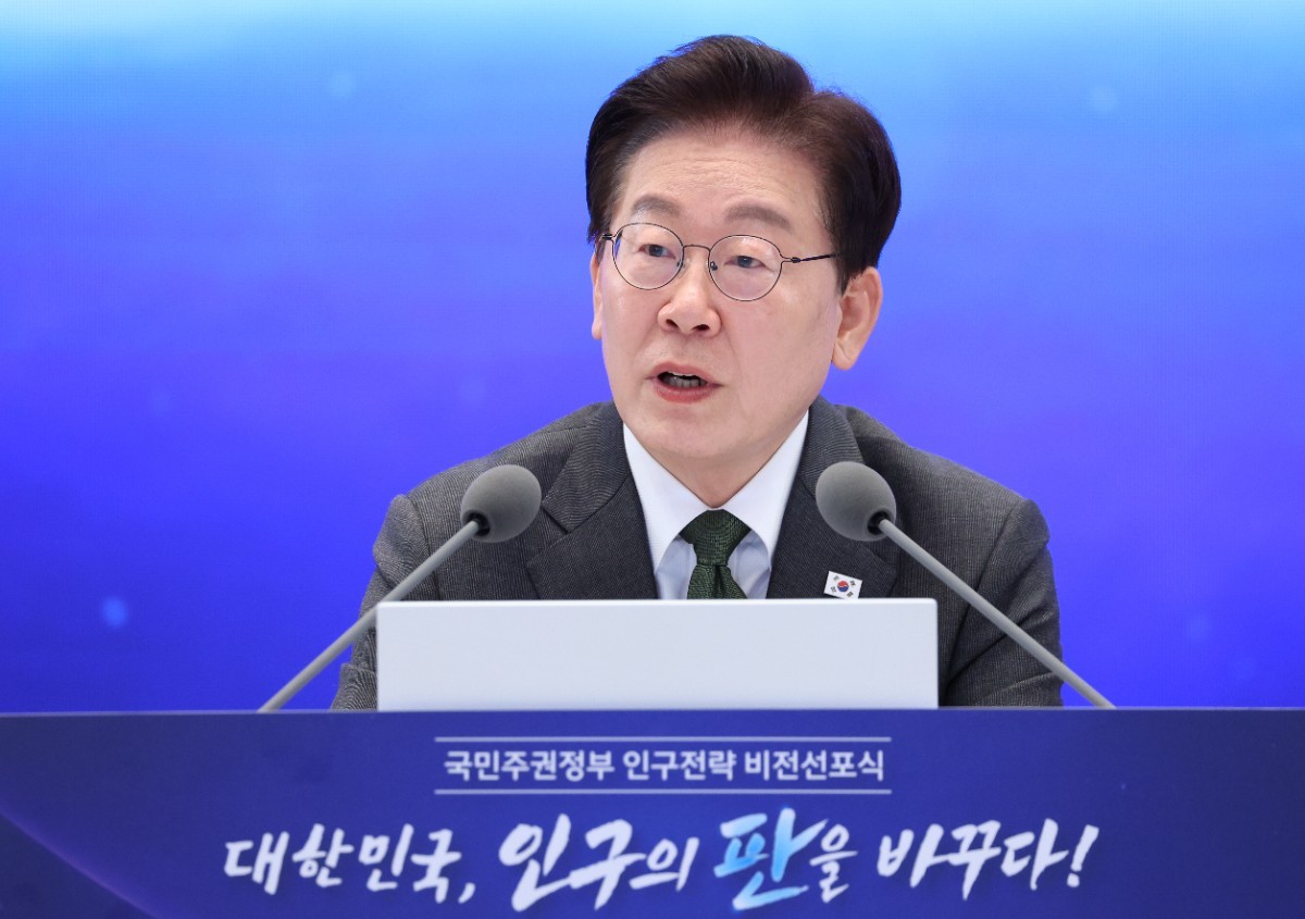 연설 중인 이재명 대통령 / 뉴스1