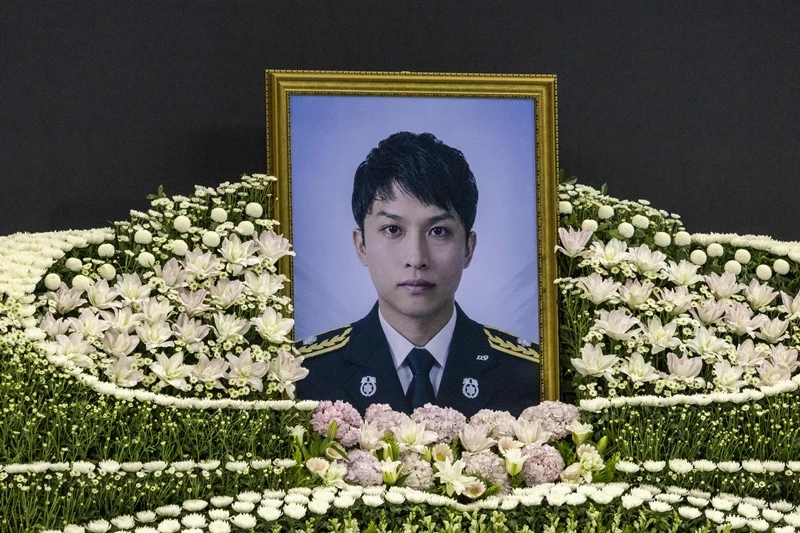 고 김진석 소방위 영정 / 뉴스1