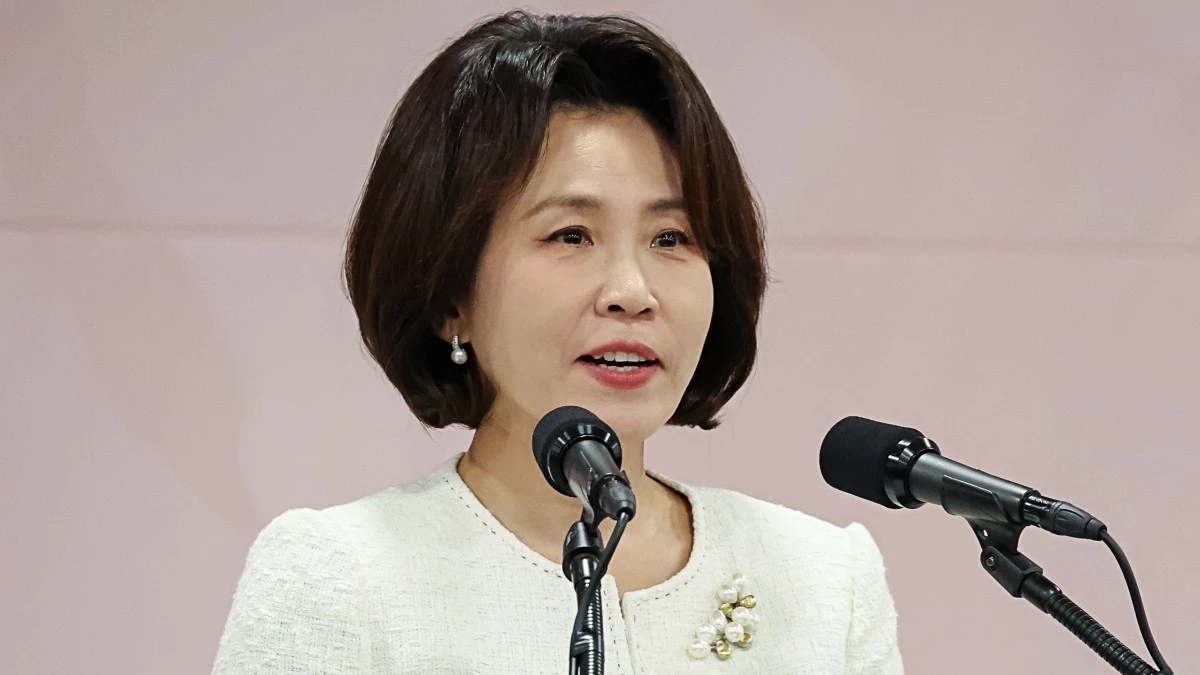 김혜경 여사가 19일 서울 강남구 코엑스에서 열린 세계한인입양인협회(IKAA) 개더링 한국대회 개회식에서 축사를 하고 있다. / 청와대통신사진기자단-뉴스1