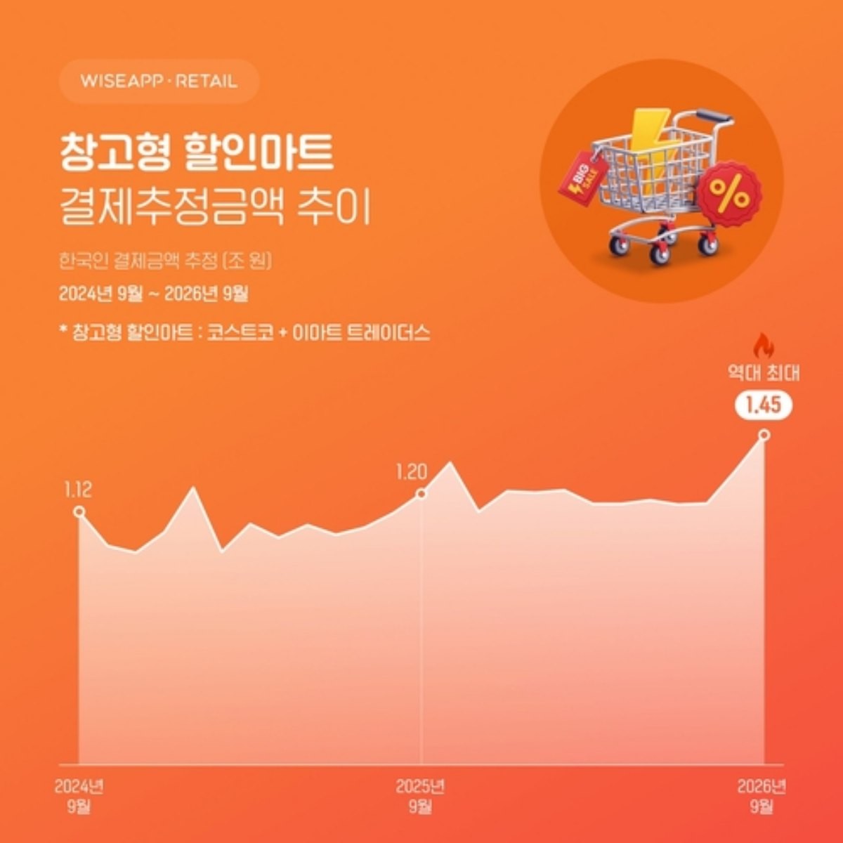 창고형 할인마트 결제추정금액. / 와이즈랩·리테일 제공