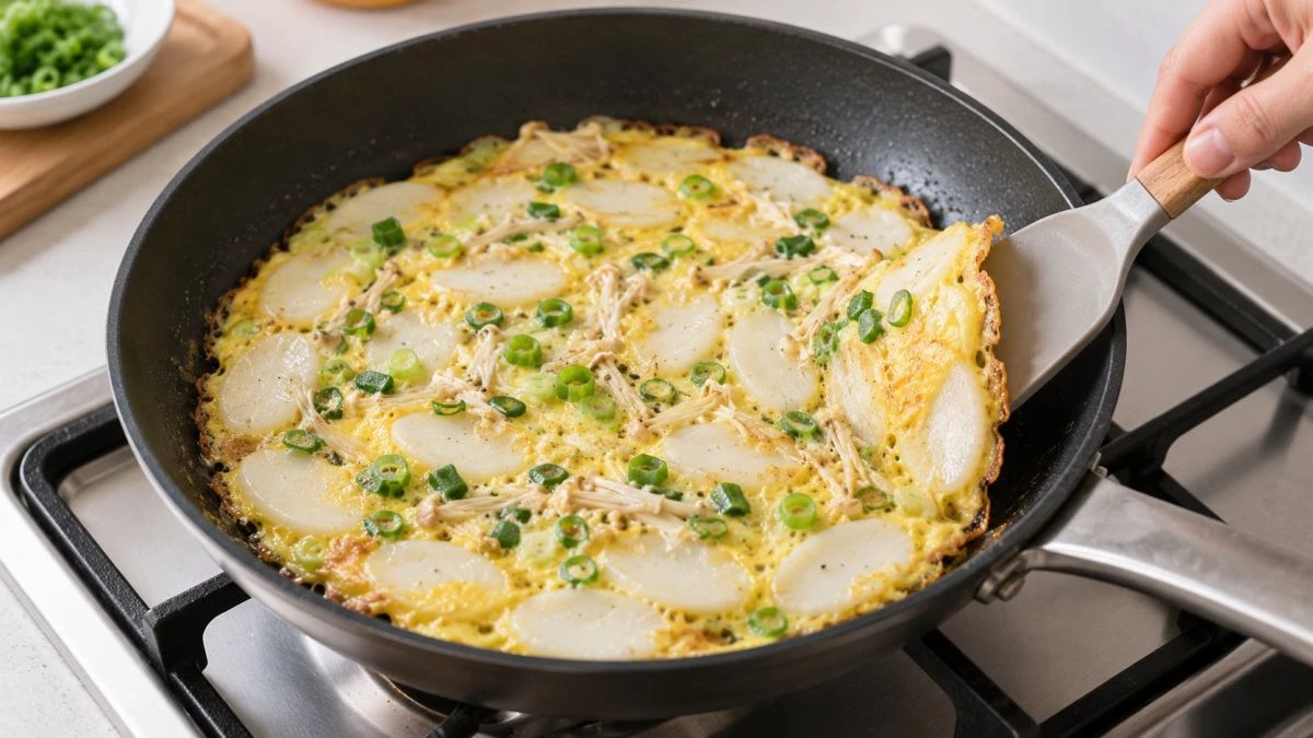 떡국떡 달걀전. / 기사 이해를 돕기 위해 AI로 제작한 자료 이미지로, 실제 모습과 다소 차이가 있을 수 있습니다.