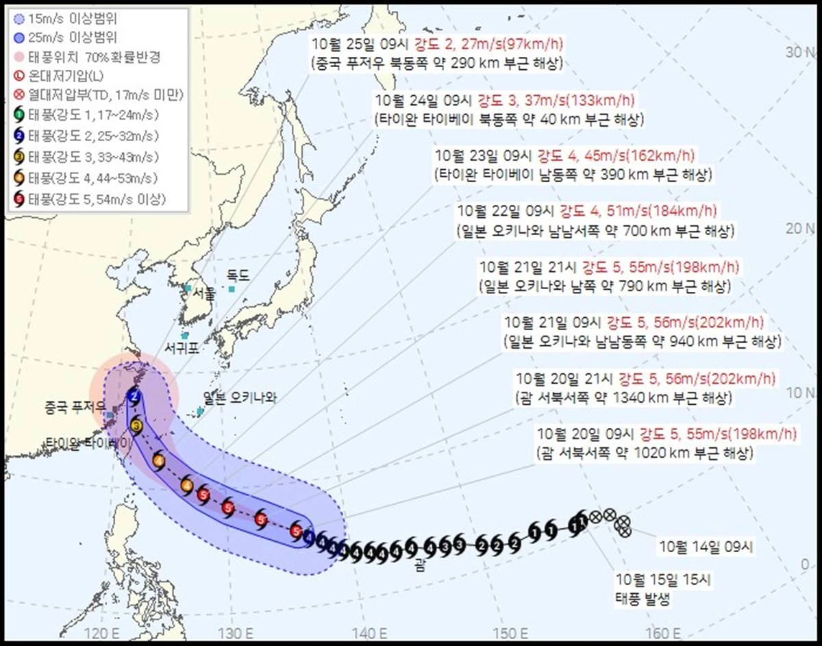 제 30호 태풍 참피(CHAMPI) 2026년 10월 20일 10시 00분 발표 / 기상청