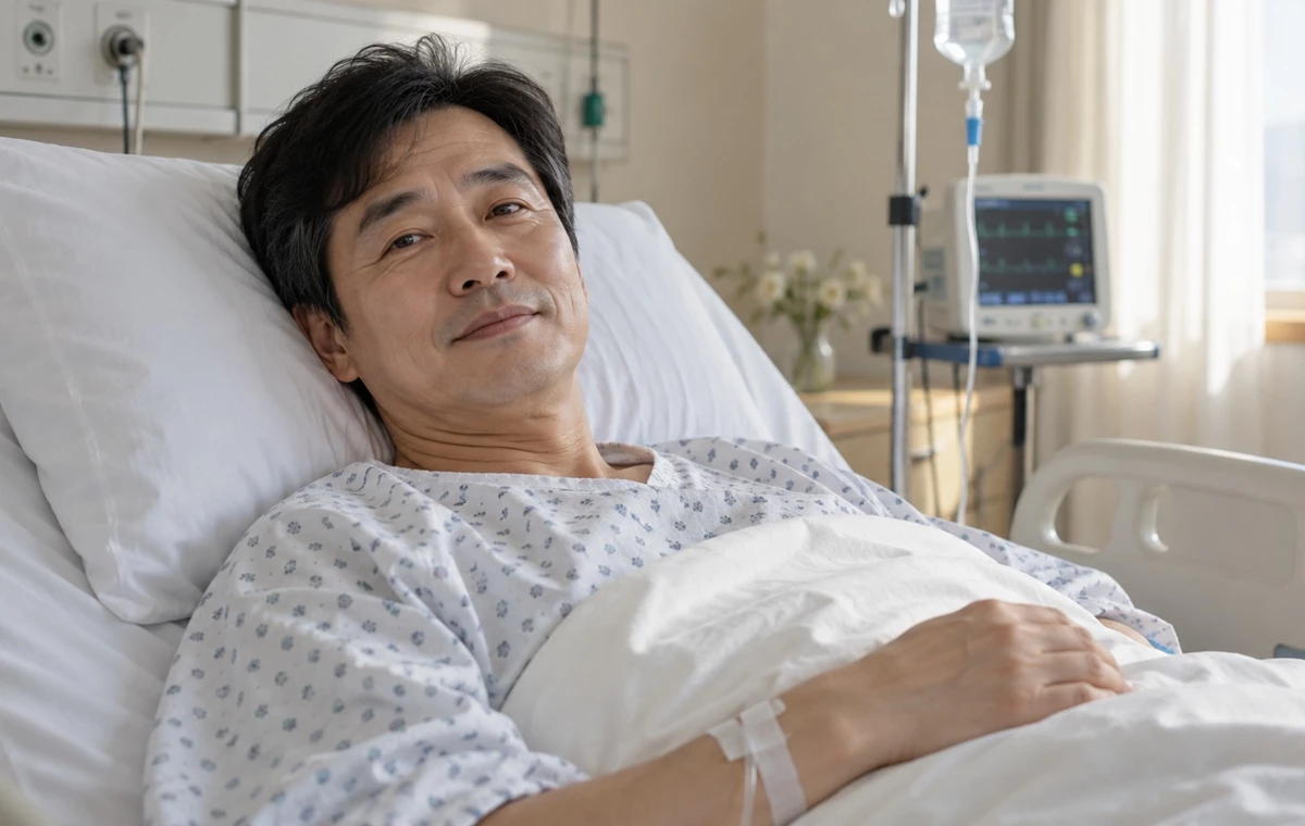 병상에서 회복 중인 환자 모습. 기사 이해를 돕기 위해 AI를 활용해 제작한 자료 사진. 막힌 뇌혈관을 시술로 뚫고도 후유장애가 남는 당뇨병 동반 뇌경색 환자에게 당뇨병 치료제가 회복을 돕는다는 국내 연구팀의 연구 결과가 나왔다. 연구 결과에 따르면 당뇨병 치료제인 'SGLT2 억제제'를 처방받은 뇌경색 환자는 처방받지 않은 환자보다 석 달 뒤 다른 사람의 도움 없이 독립적으로 생활하는 비율이 높은 것으로 나타났다.