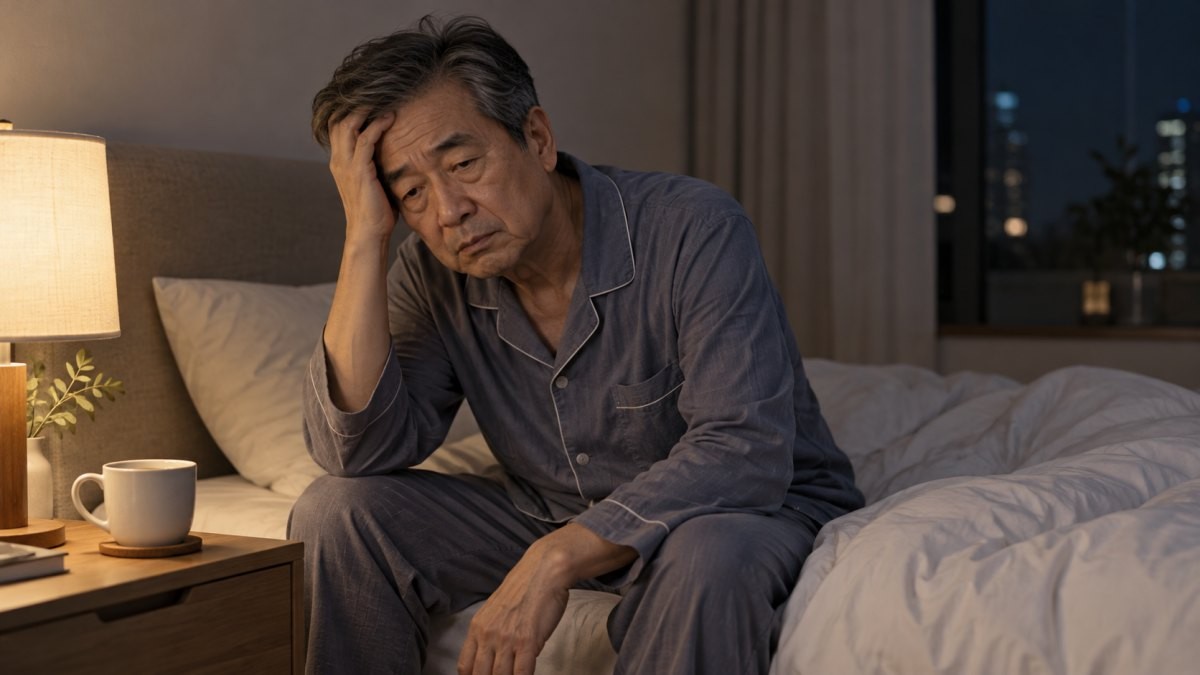 카페인으로 잠을 설치는 사람. 기사 이해를 돕기 위해 AI툴로 생성한 자료사진.