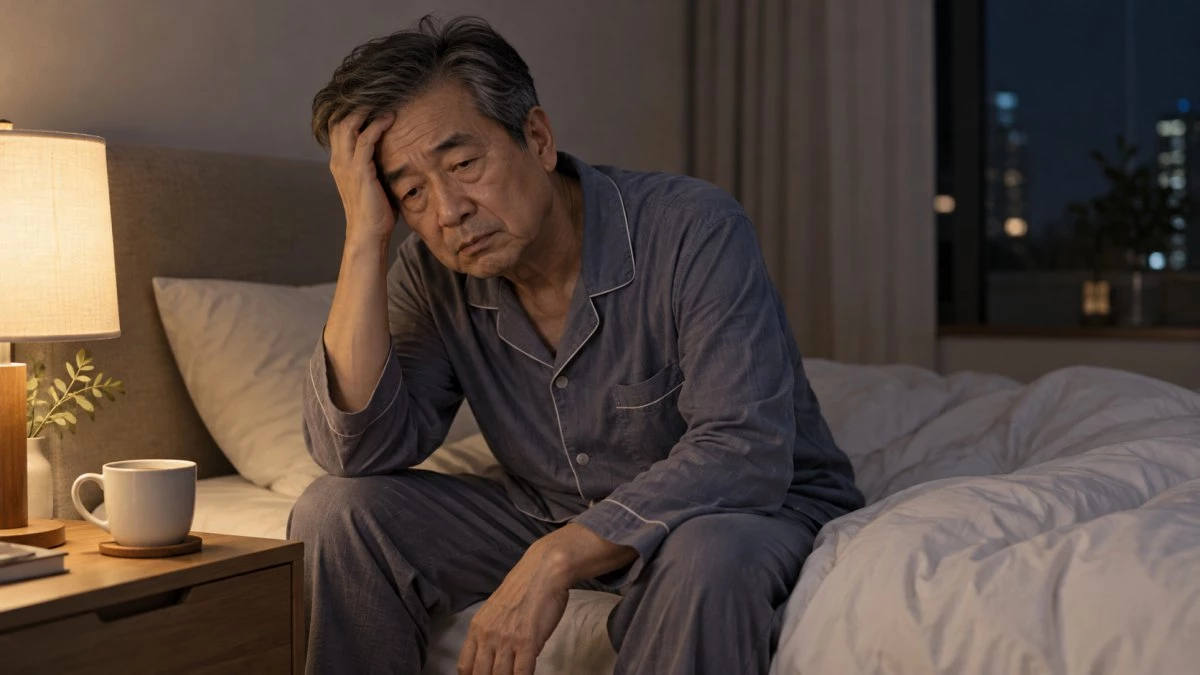 카페인으로 잠을 설치는 사람. 기사 이해를 돕기 위해 AI툴로 생성한 자료사진.