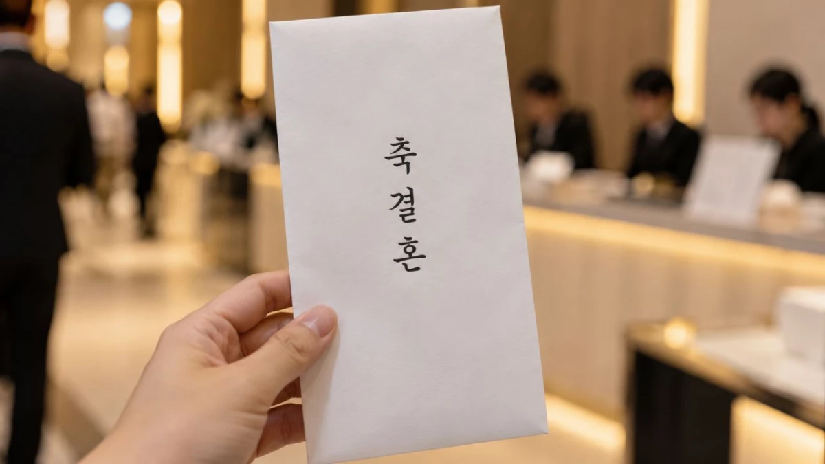 축의금 봉투에 축결혼 문구가 적혀 있다. / AI 생성 이미지