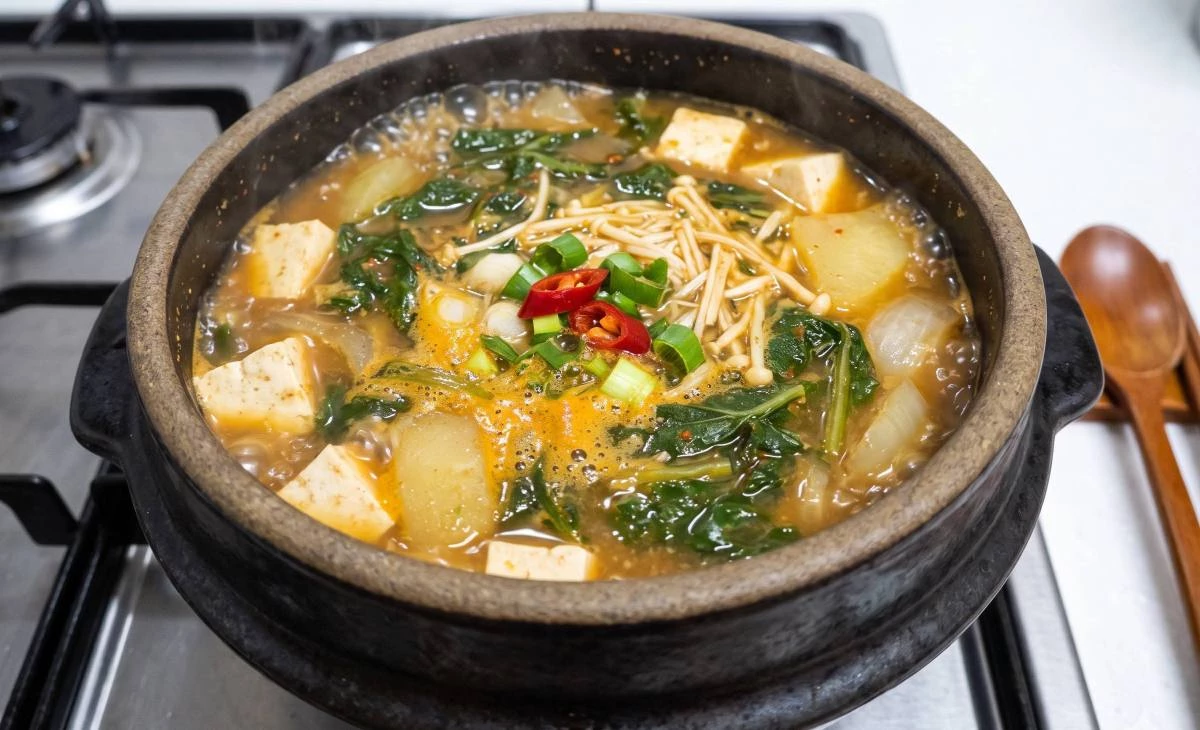 아욱된장찌개. 기사 이해를 돕기 위해 AI로 제작한 자료 이미지로, 실제 모습과 다소 차이가 있을 수 있습니다.