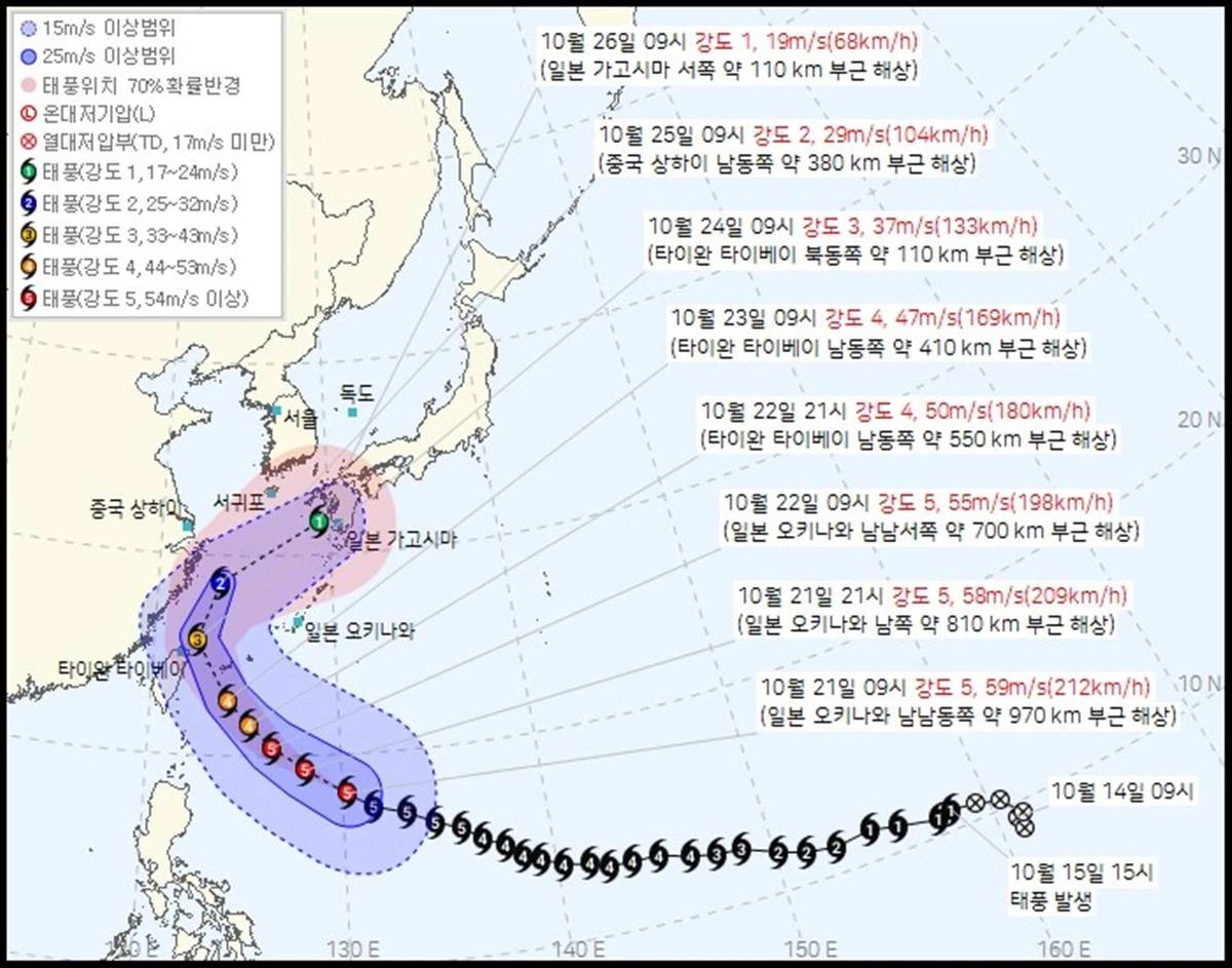 제 30호 태풍 참피(CHAMPI) 2026년 10월 21일 10시 00분 발표 / 기상청
