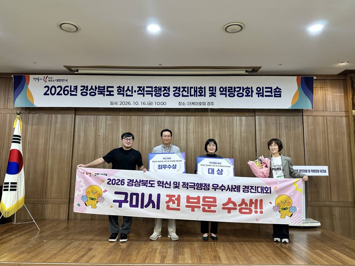 [경북소식]구미시, 경북 혁신·적극행정 2관왕 달성