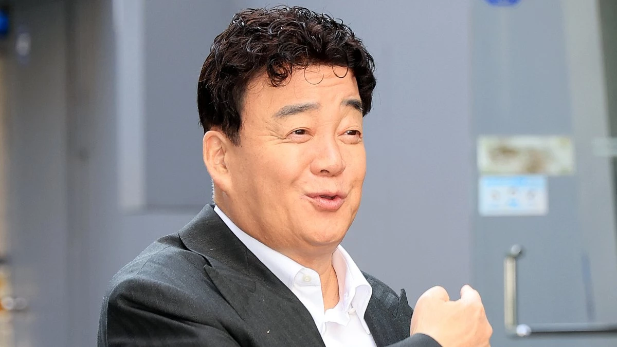 백종원 더본코리아 대표가 지난 3월 31일 서울 서초구 더본코리아 창업설명회장에서 열린 제32회 정기 주주총회에 참석하고 있는 모습. / 뉴스1