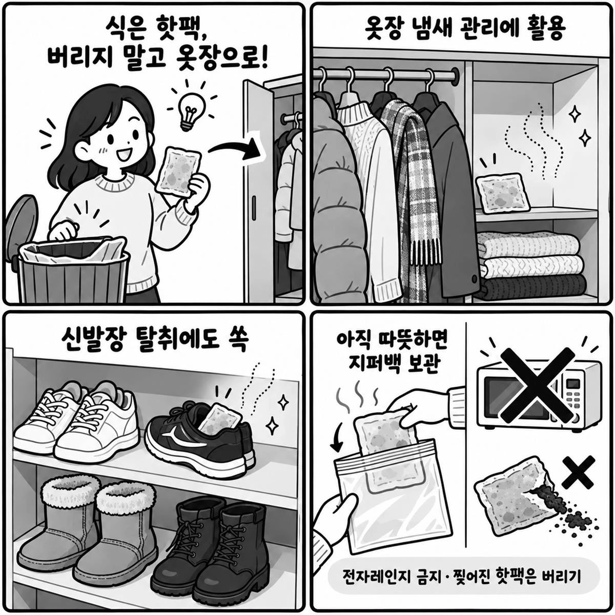 버리기 전에 한 번 더…차갑게 식은 핫팩의 뜻밖의 재활용법. 사진은 AI로 제작
