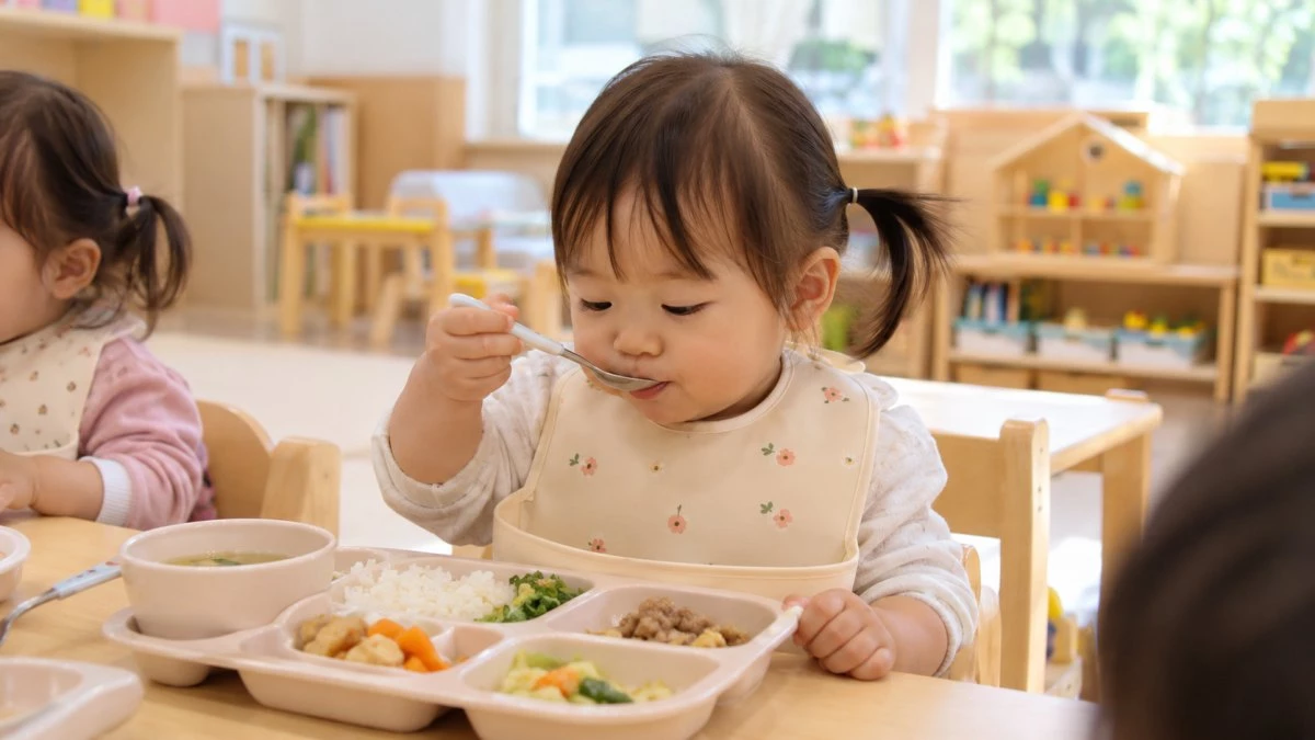 급식 먹는 아이. 기사 이해를 돕기 위해 AI툴로 생성한 자료사진.