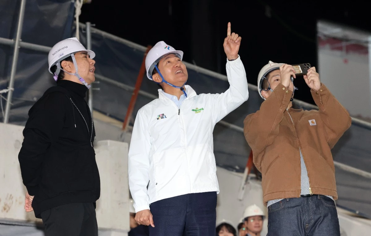 서울아레나 살펴보는 오세훈 시장 / 뉴스1