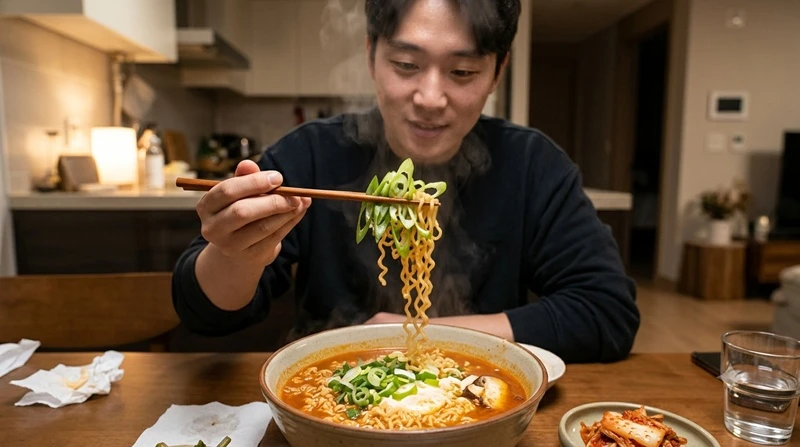 대파 라면은 좀 더 '건강한' 라면을 즐길 수 있게 해준다. / AI 생성 이미지