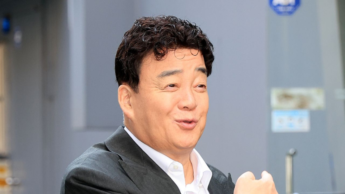 백종원 더본코리아 대표가 지난 3월 31일 서울 서초구 더본코리아 창업설명회장에서 열린 제32회 정기 주주총회에 참석하고 있다. / 뉴스1