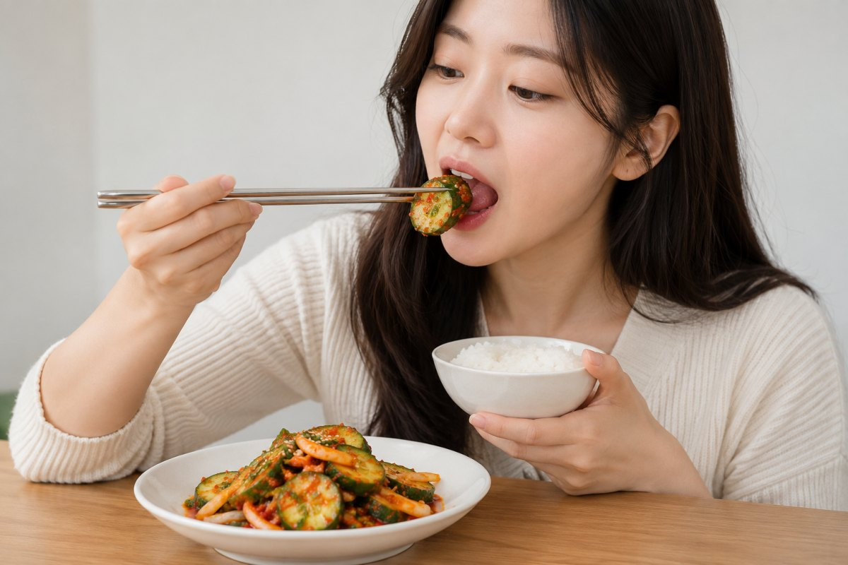 오이무침. 기사 이해를 돕기 위해 AI툴로 생성한 자료사진.
