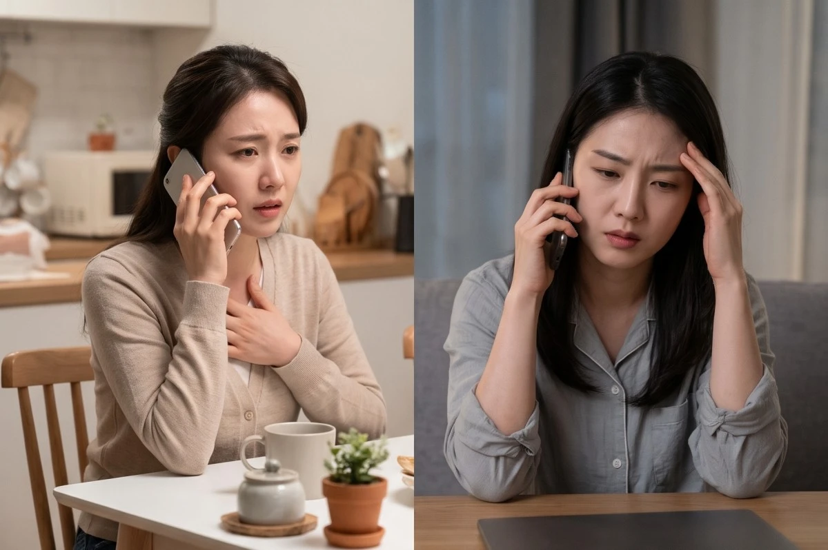 전화 한 통으로 어색해진 친구 사이. 기사 내용 토대로 AI툴 활용해 제작한 자료사진.