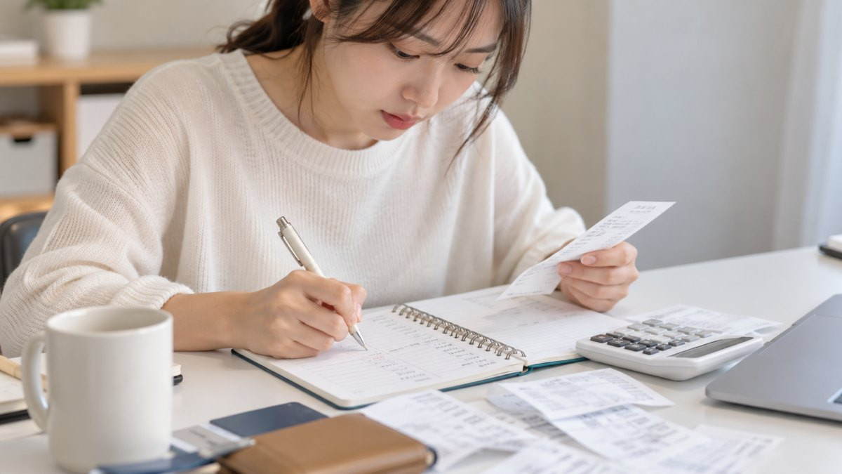가계부를 작성하는 직장인. 기사 이해를 돕기 위해 AI툴로 생성한 자료사진.