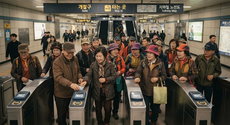 만 65세 이상은 대중교통 이용 무료다. / AI 생성 이미지