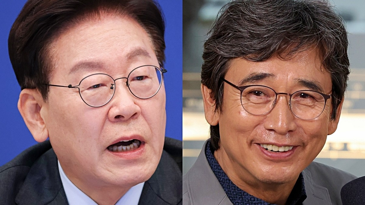 (왼쪽)이재명 대통령이 지난 27일 청와대에서 열린 국무회의에서 발언을 하고 있다. (오른쪽)유시민 작가가 지난 6월 25일 서울 강남구 코엑스에서 열린 서울국제도서전 ‘돌베개·평산책방’ 부스에서 문재인 전 대통령, 탁현민 전 청와대 의전비서관과 북토크를 하고 있다. /. 청와대통신사진기자단-뉴스1, 뉴스1