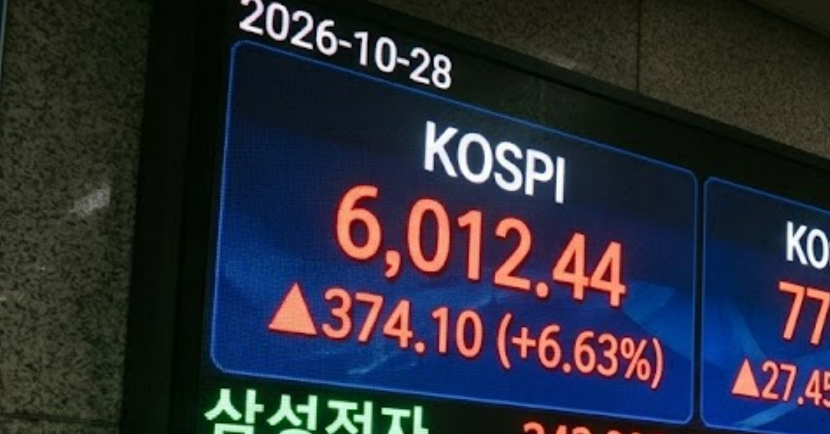 코스피 6012.44 마감…외국인·기관 1조 7766억 사들였다