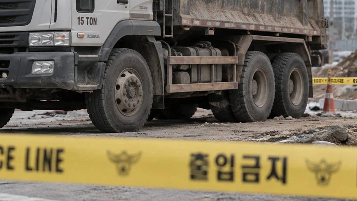 경기 고양시의 한 공사 현장에서 차량 유도 업무를 하던 70대 여성이 덤프트럭에 깔려 숨지는 사고가 발생했다 / AI로 제작한 사진