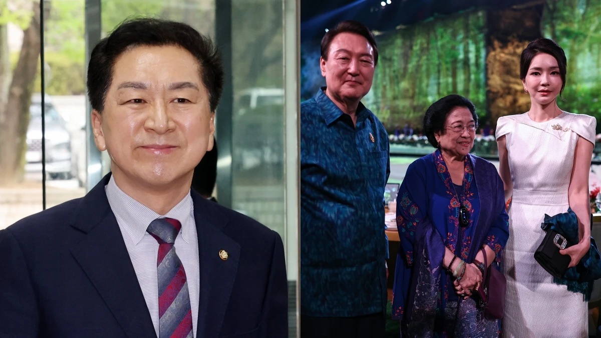 김기현 국민의힘 의원, 과거 정상회의 환영 만찬에서 명품 가방을 든 김건희 여사 / 뉴스1