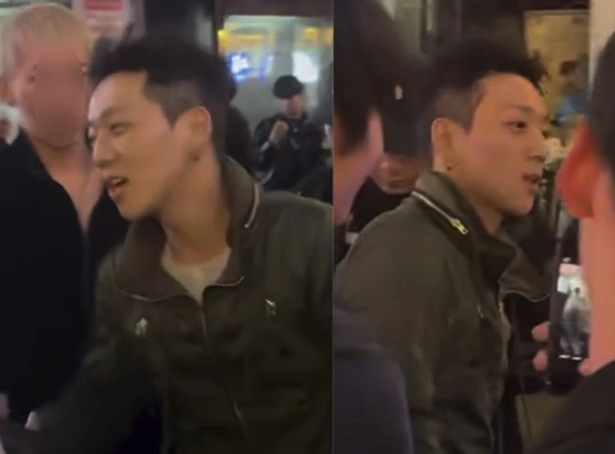 래퍼 양홍원이 서울 홍대 일대에서 포착됐다. / 온라인 커뮤니티
